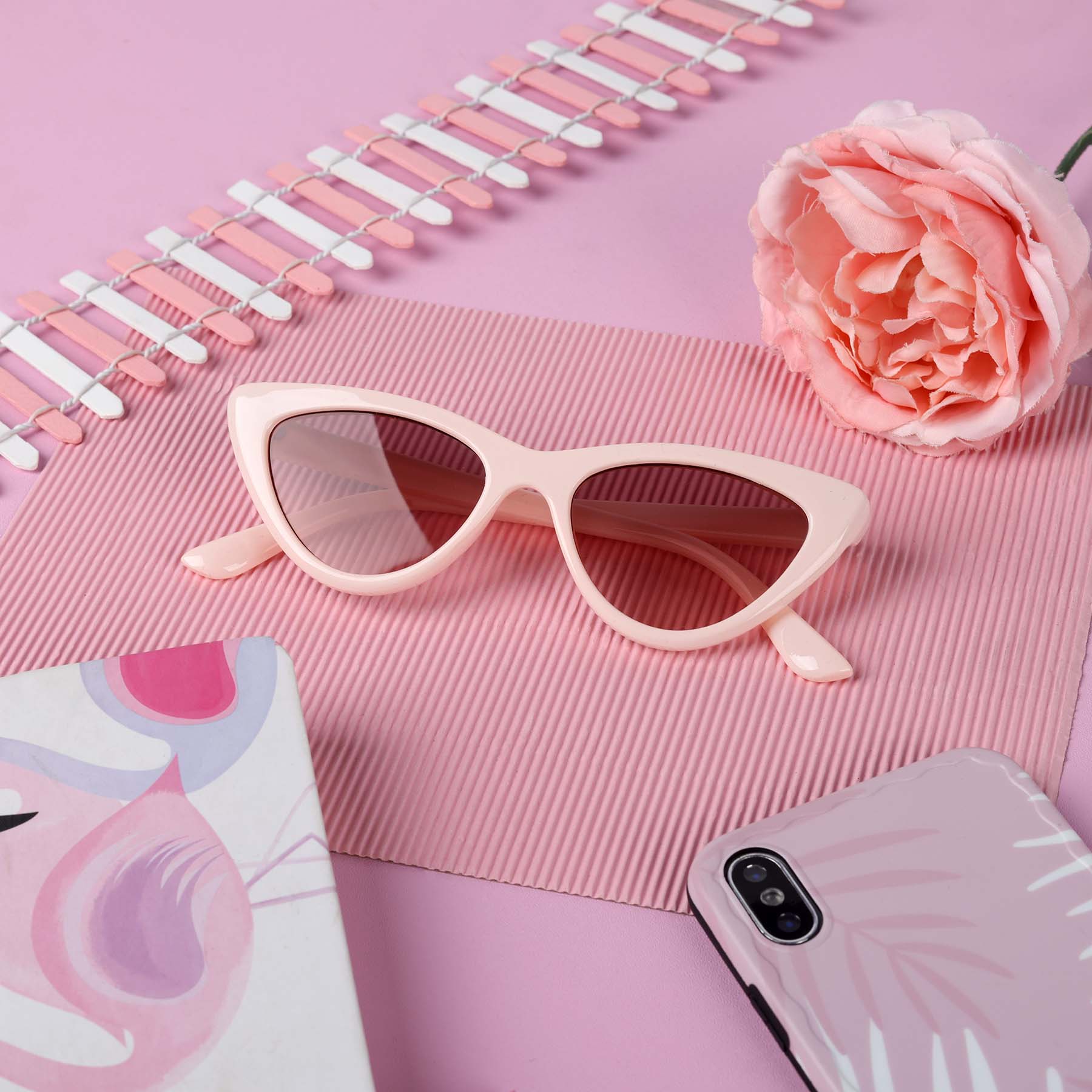 Pink Classic Cateye Sunglasses (UV 400 Protection)