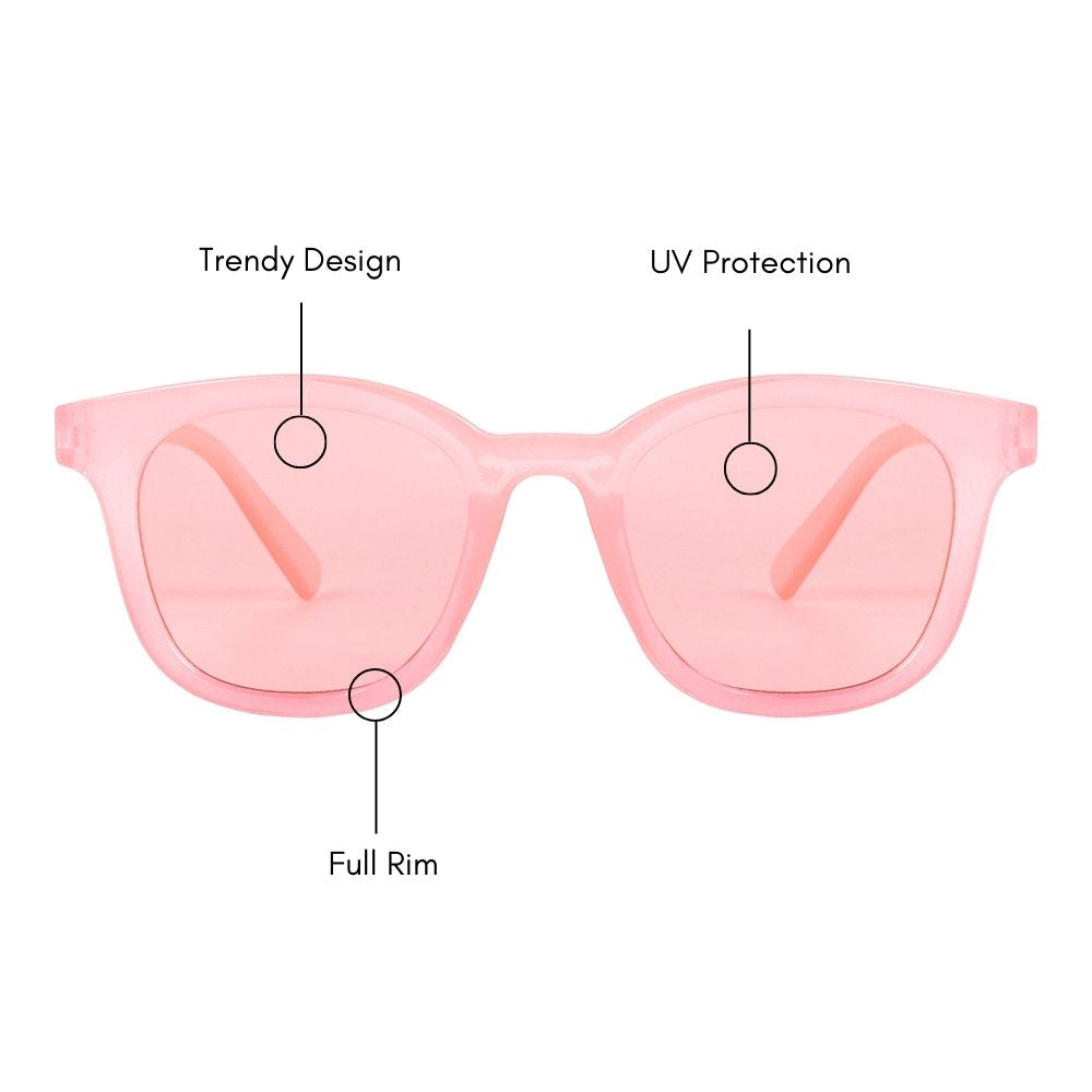 Flamingo Glossy Finish Wayfarer Sunglasses (UV400 Protection)