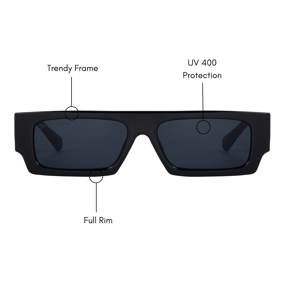 Street Beat Rectangle Sunglasses (UV400 Protection)
