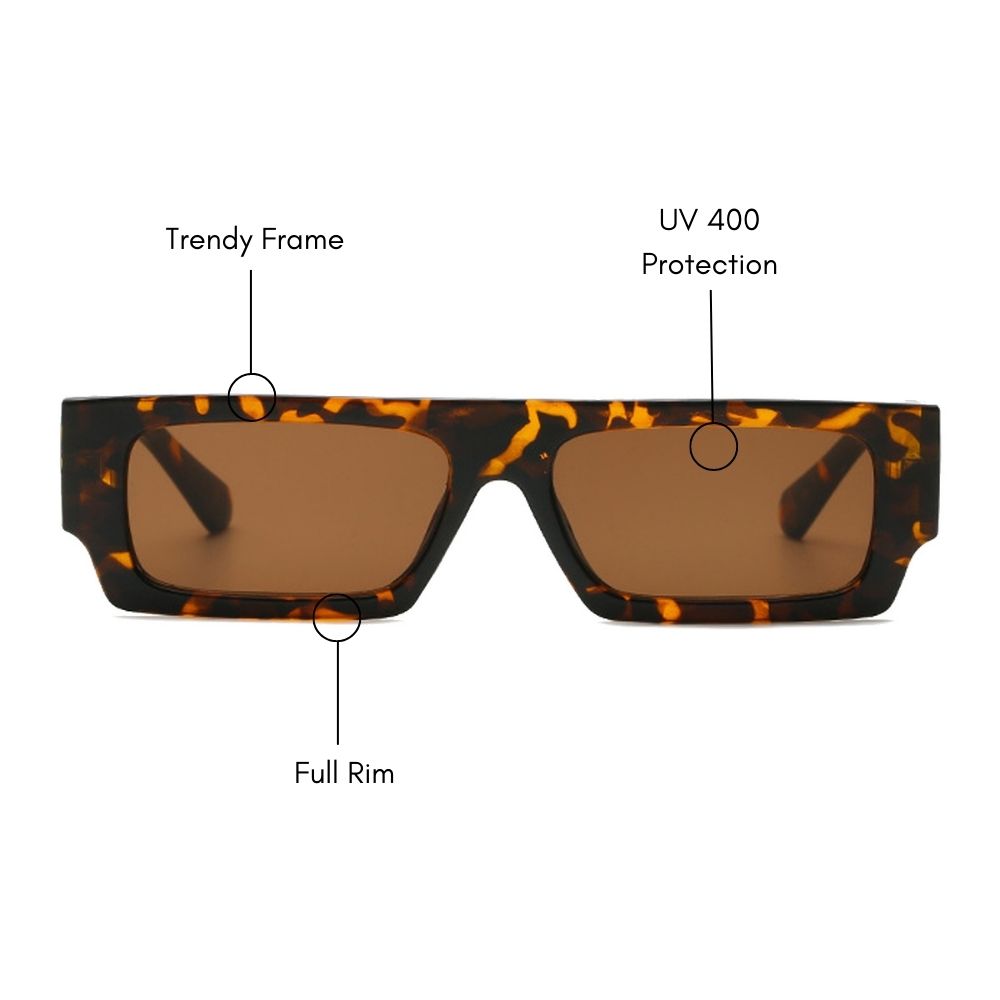 Street Beat Rectangle Sunglasses (UV400 Protection)