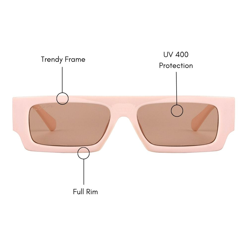 Street Beat Rectangle Sunglasses (UV400 Protection)