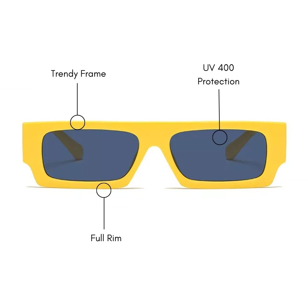 Street Beat Rectangle Sunglasses (UV400 Protection)