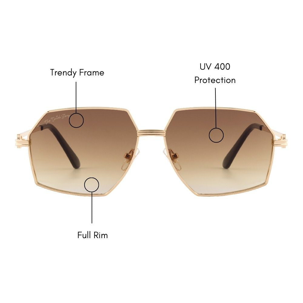 Trope Hexagonal Sunglasses (UV400 Protection)