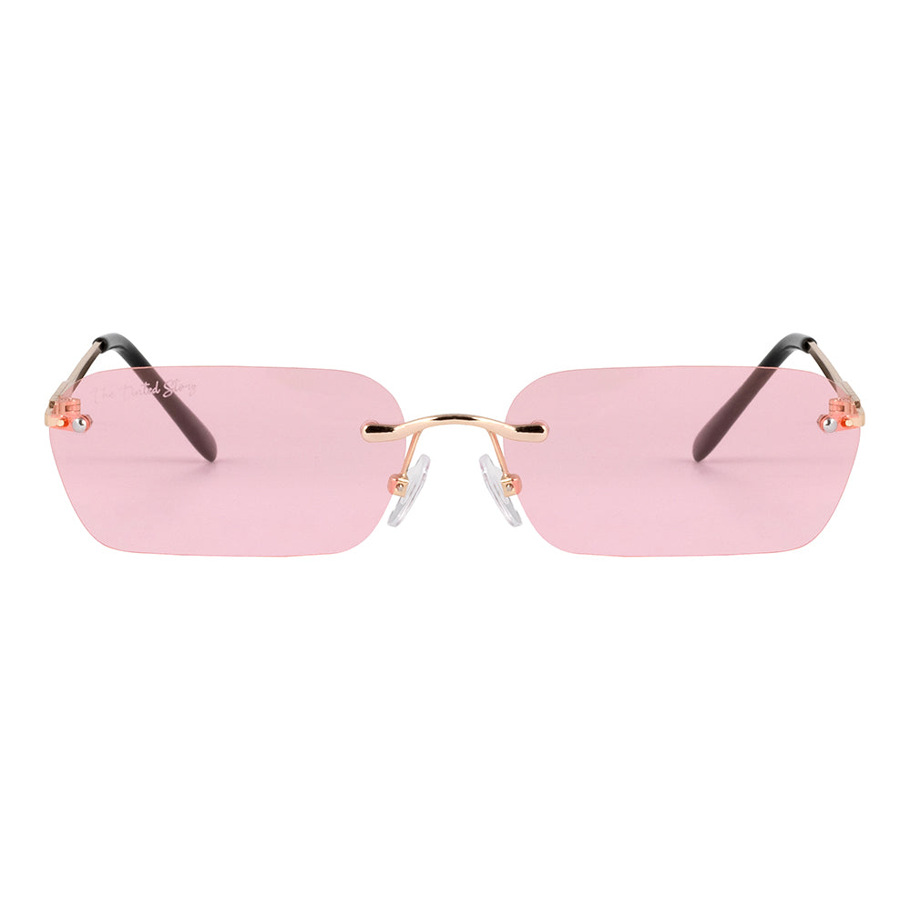 Rimless Rectangle Tint Sunglasses (UV400 Protection)