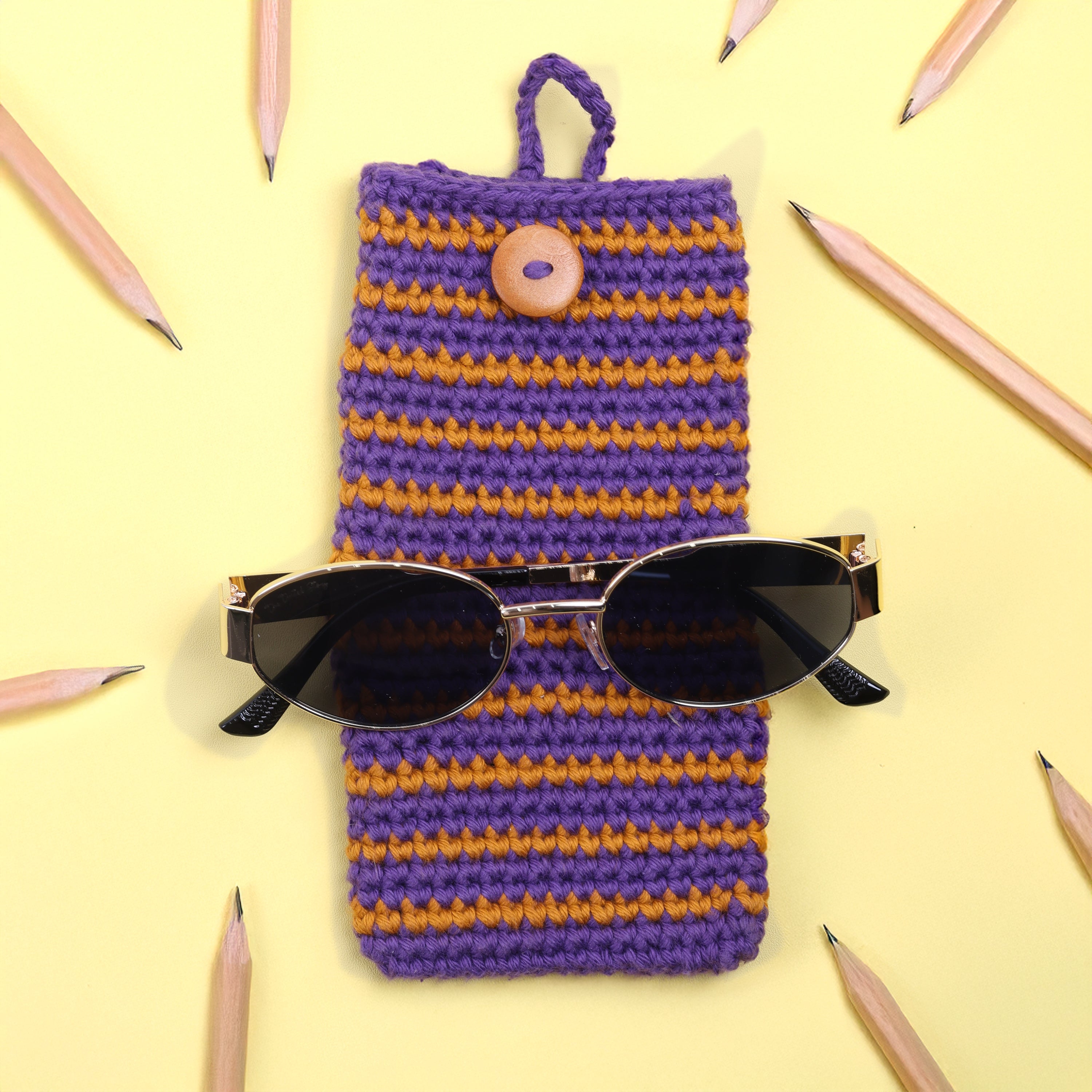 Crochet Eyewear Case (Violet)