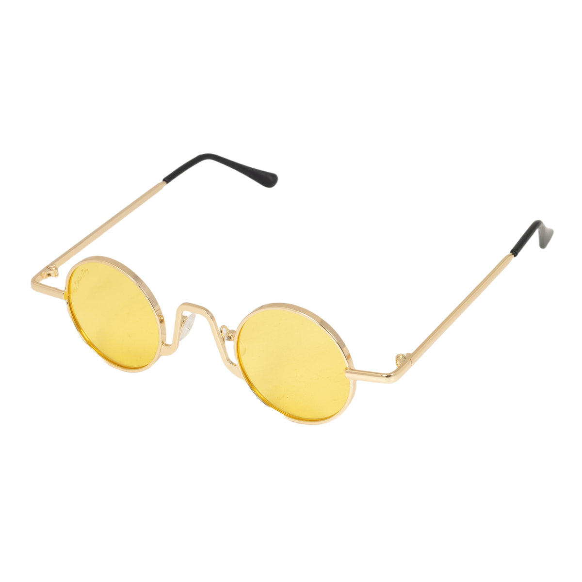 Round Gold Sunglasses Red Lens