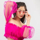 Flamingo Glossy Finish Wayfarer Sunglasses (UV400 Protection)
