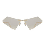Trendy Rimless Triangle Sunglasses (UV400 Protection)