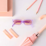 Blush Glossy Finish Rectangular Sunglasses (UV400 Protection)