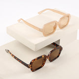 Ebony Glossy Finish Rectangular Sunglasses (UV400 Protection)