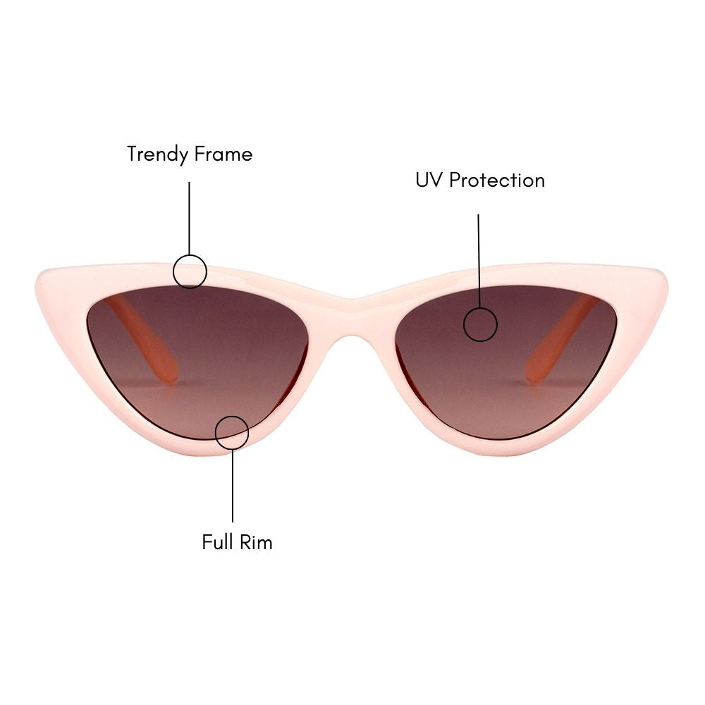 Pink Classic Cateye Sunglasses (UV 400 Protection)