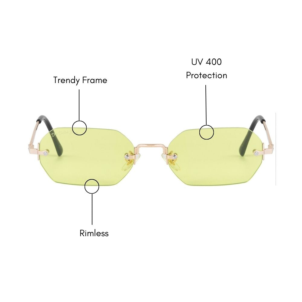 Rimless Hexagonal Sunglasses