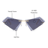 Trendy Rimless Triangle Sunglasses (UV400 Protection)