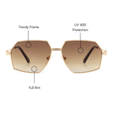 Trope Hexagonal Sunglasses (UV400 Protection)