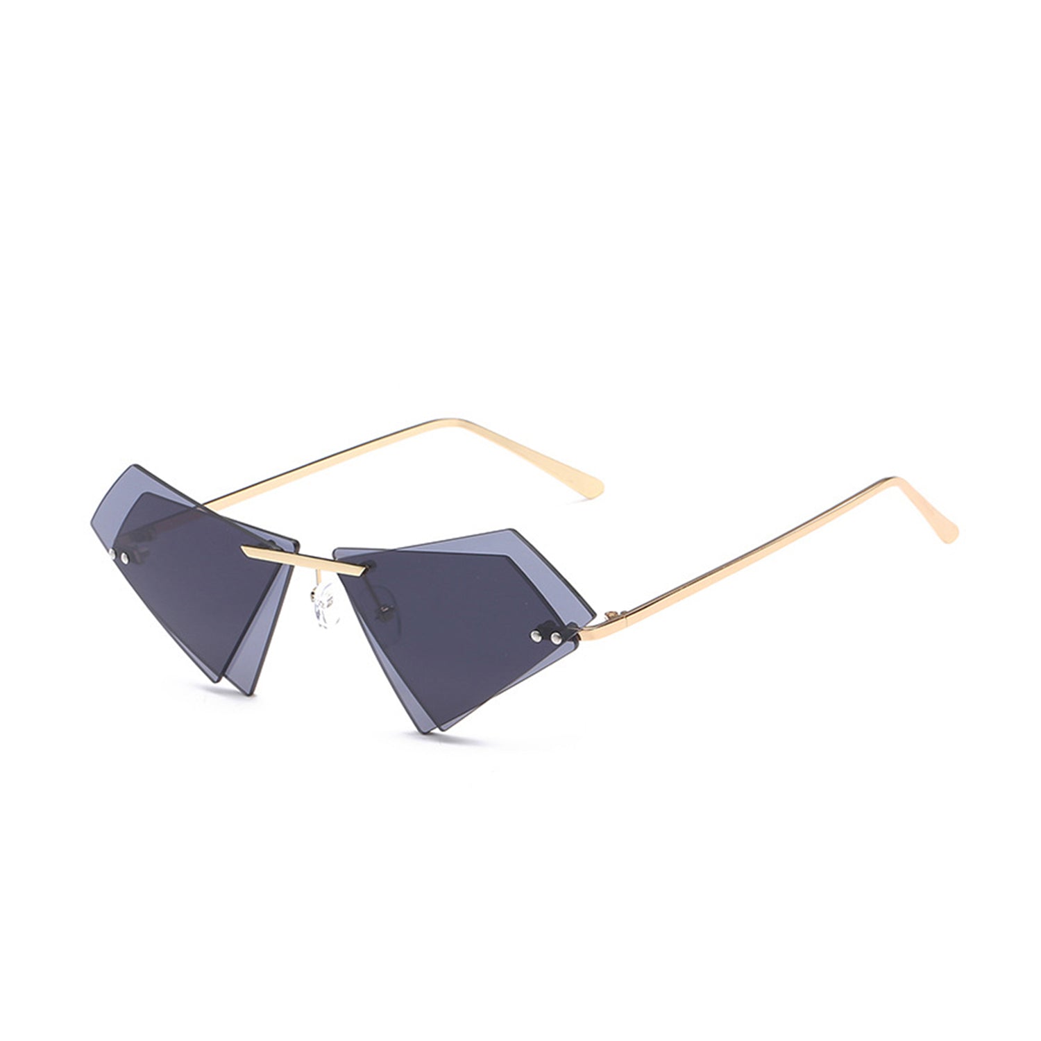 Trendy Rimless Triangle Sunglasses (UV400 Protection)