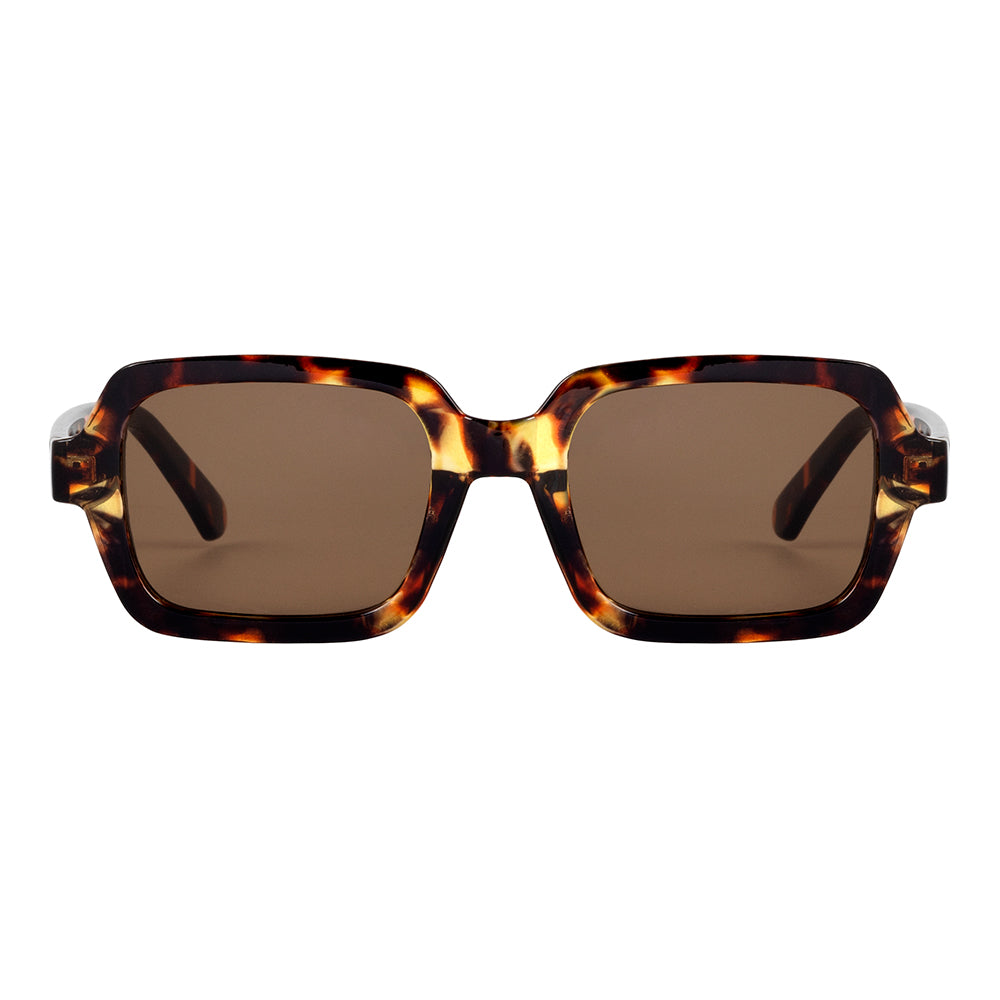 Ebony Glossy Finish Rectangular Sunglasses (UV400 Protection)
