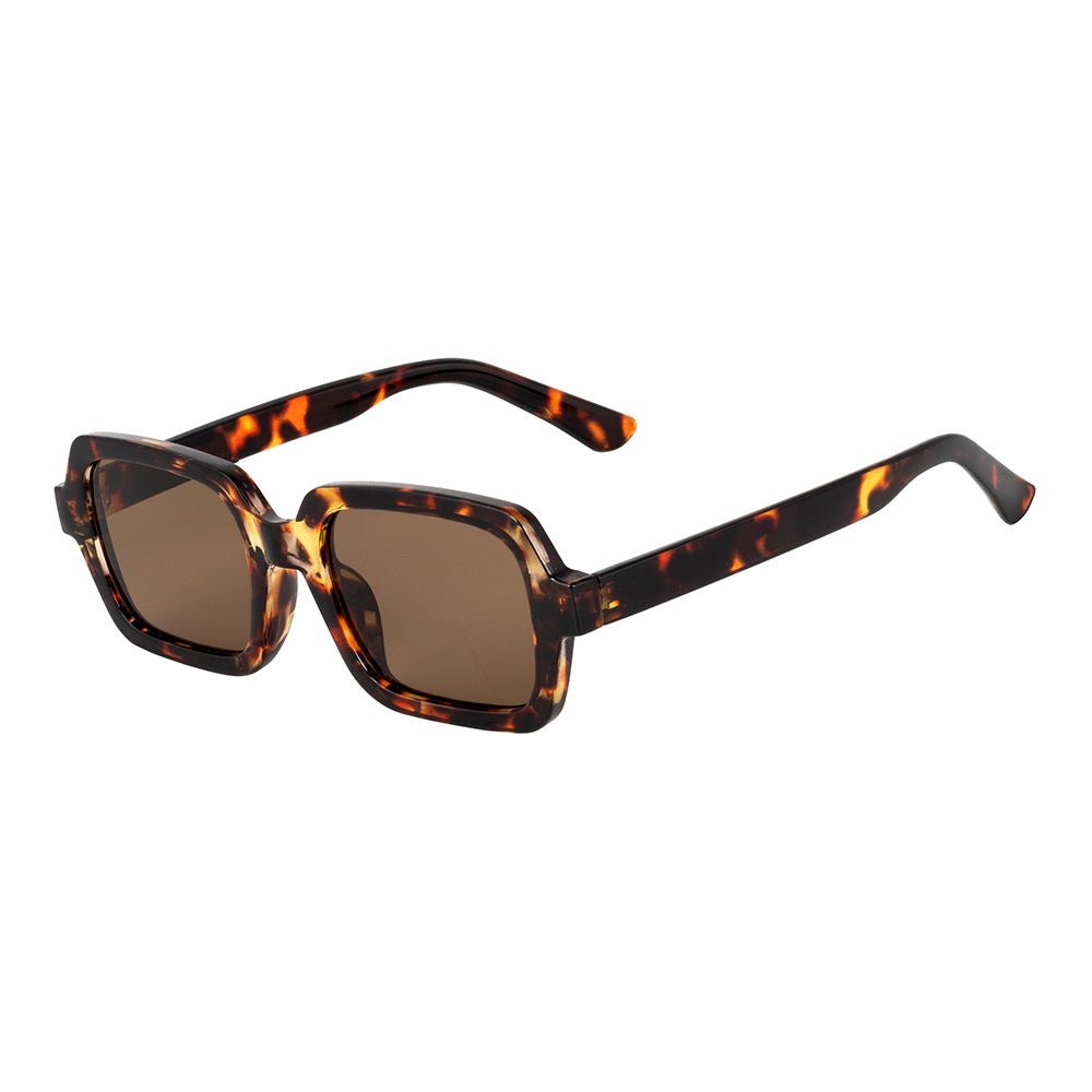 Ebony Glossy Finish Rectangular Sunglasses (UV400 Protection)