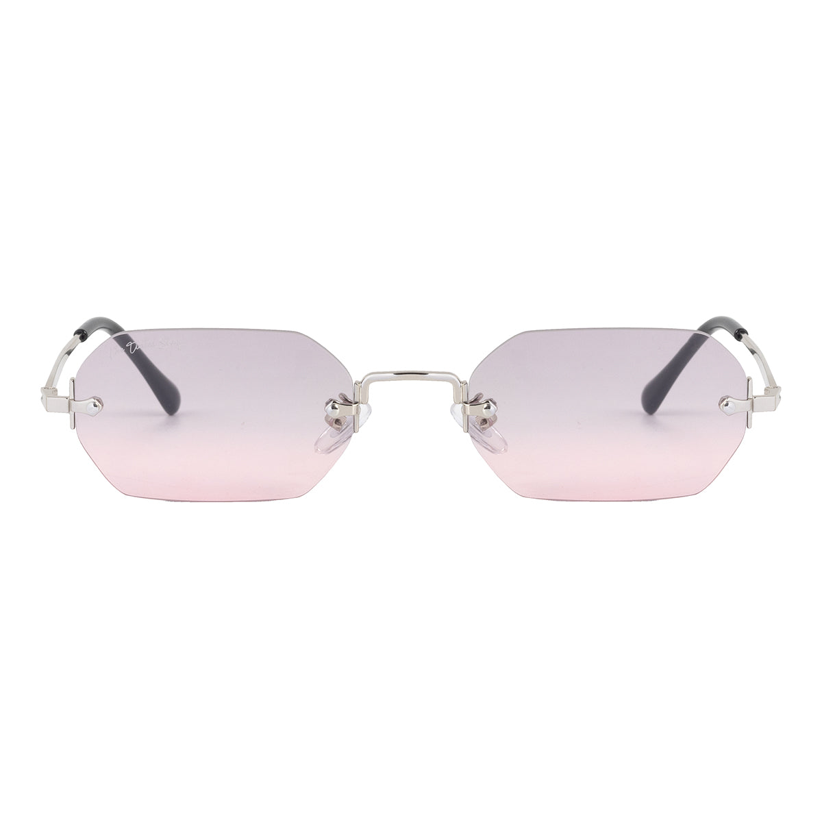 Rimless Hexagonal Sunglasses